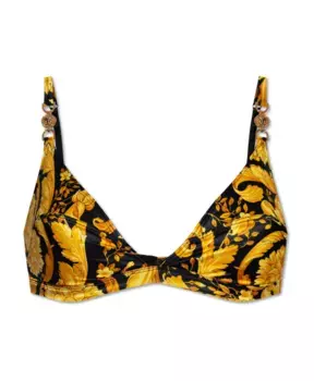 Бюстгальтер с узором барокко Versace, желтый