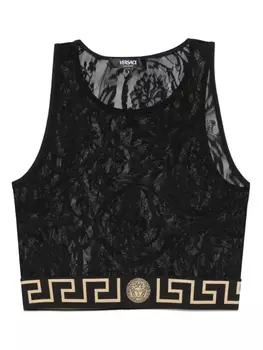 Бюстгальтер с узором «грека» Versace, черный