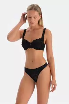 Бюстгальтер с волнистыми краями Dagi, черный