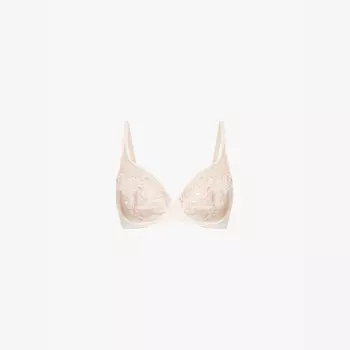 Бюстгальтер Saga с глубоким вырезом и кружевом на косточках Simone Perele, розовый