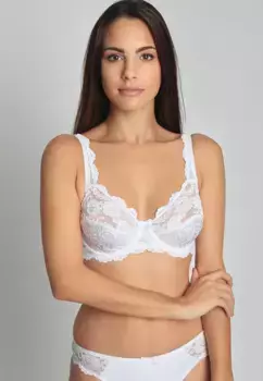 Бюстгальтер Sassa на косточках с кружевной вставкой, белый