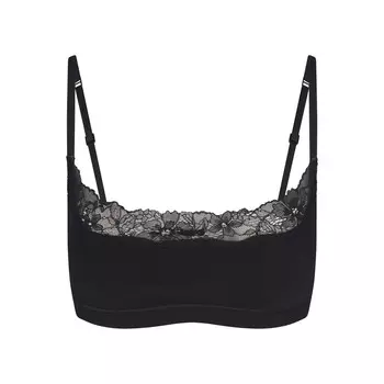 Бюстгальтер scoop SKIMS Cotton Lace, цвет Onyx