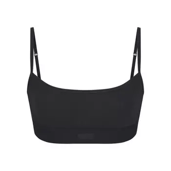 Бюстгальтер scoop SKIMS Cotton Rib, цвет Soot