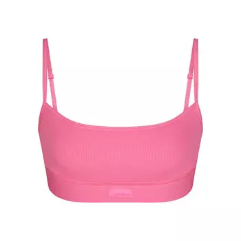 Бюстгальтер scoop SKIMS Cotton Rib, цвет Sugar Pink
