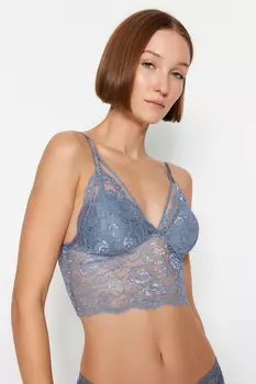 Бюстгальтер - Серый - Ажуре Trendyol