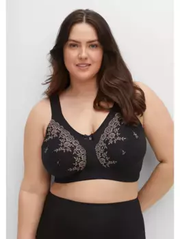 Бюстгальтер Sheego без косточек "больших размеров", в двойной упаковке, с кружевом и однотонный, коричневый