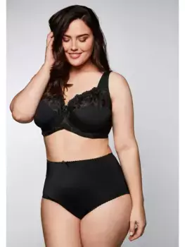 Бюстгальтер Sheego на косточках "Большие размеры" со слегка прозрачным кружевом, черный