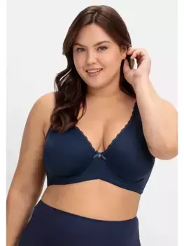 Бюстгальтер Sheego на косточках "большие размеры", в двойной упаковке, с кружевной отделкой, белый