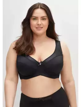 Бюстгальтер Sheego на косточках "больших размеров" с боковыми поддержками для оптимальной поддержки, черный