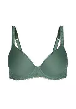 Бюстгальтер Spacer на косточках комфортная спинка натуральное комфортное кружево Calida, цвет laurel green
