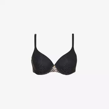 Бюстгальтер-спейсер из эластичной сетки с кружевными накладками Graphic Allure Chantelle, черный