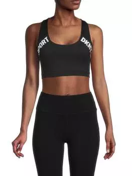 Бюстгальтер Спортивный DKNY Sport со светоотражающим логотипом, черный