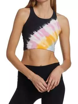 Бюстгальтер Спортивный Electric &amp; Rose Bella с принтом тай-дай, черный