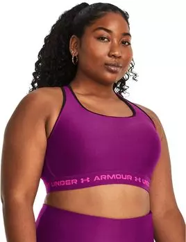 Бюстгальтер средней длины с перекрестной спинкой Under Armour, цвет Mystic Magenta/Rebel Pink