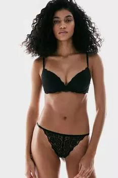 Бюстгальтер супер пуш-ап из кружева H&M, черный
