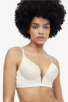 Бюстгальтер супер пуш-ап из микрофибры H&M, белый