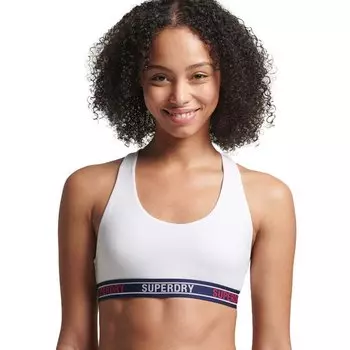 Бюстгальтер Superdry Large Logo Croplette NH, белый