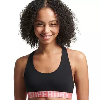 Бюстгальтер Superdry Large Logo Croplette NH, черный