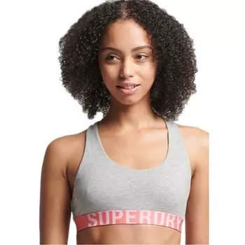 Бюстгальтер Superdry Large Logo Croplette NH, серый