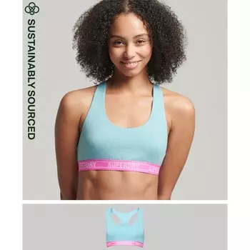 Бюстгальтер Superdry Multi Logo Croplette, синий