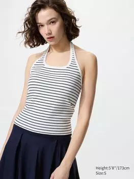 Бюстгальтер-Топ с открытой спиной и бретелью через шею Uniqlo, белый