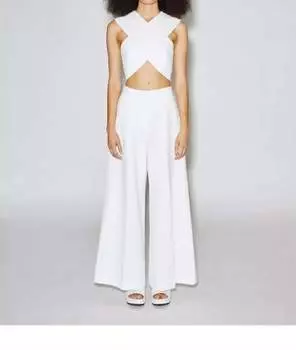 Бюстгальтер-топ с перекрестными бретелями белого цвета Rosetta Getty