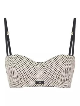 Бюстгальтер-топ с принтом в горошек Elisabetta Franchi, белый