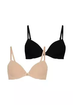 Бюстгальтер-треугольник 2-Pack Padded Hunkemller, бежевый