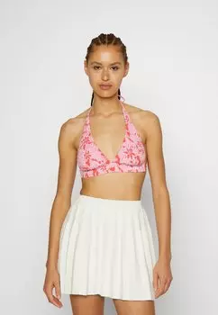 Бюстгальтер-треугольник Aop Bralet adidas Originals, прозрачный розовый/разноцветный