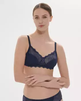 Бюстгальтер-треугольник без косточек Simone Prle, тёмно-синий