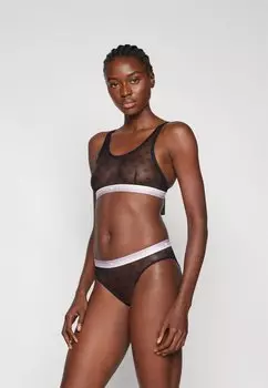 Бюстгальтер-треугольник Bralette Brief Emporio Armani, черный/черный