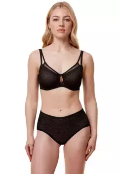 Бюстгальтер Triumph на косточках "Signature Sheer W01 EX", принт с логотипом Triumph, черный