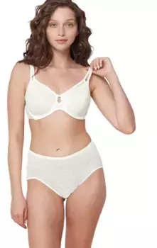 Бюстгальтер Triumph на косточках "Signature Sheer W01 EX", принт с логотипом Triumph, белый