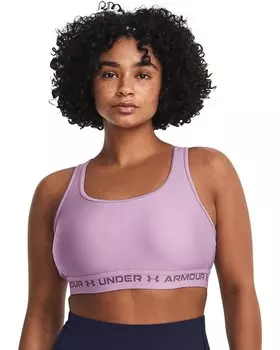 Бюстгальтер Under Armour Cross-Back Mid, цвет Fresh Orchid/Misty Purple