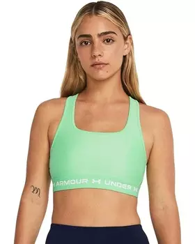 Бюстгальтер Under Armour Cross-Back Mid, цвет Matrix Green/Matrix Green/White