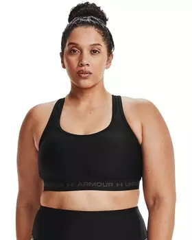 Бюстгальтер Under Armour Plus Size Cross-Back Mid, цвет Black/Black/Jet Gray