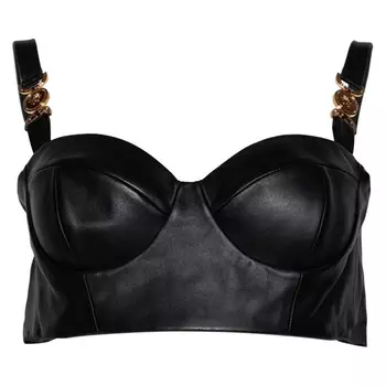 Бюстгальтер Versace Leather Bra, черный