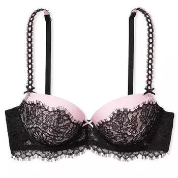 Бюстгальтер Victoria's Secret Dream Angels Lightly-Lined Heart, черный/розовый