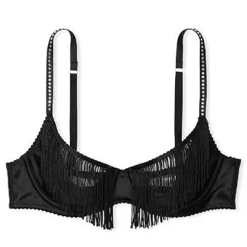 Бюстгальтер Victoria's Secret Very Sexy Fringe Open Quarter Cup, черный
