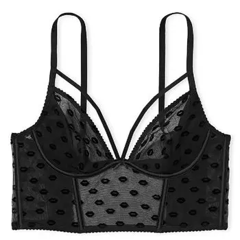 Бюстгальтер Victoria's Secret Very Sexy Lips Quarter Cup Corset, черный