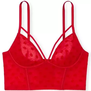 Бюстгальтер Victoria's Secret Very Sexy Lips Quarter Cup Corset, красный