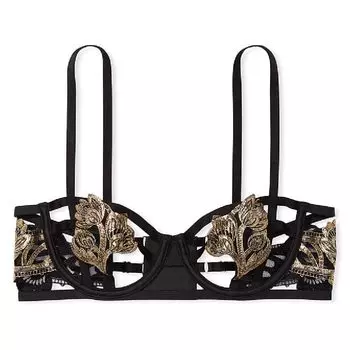 Бюстгальтер Victoria's Secret Very Sexy Strappy Embroidered Open Cup Balconette, черный