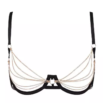 Бюстгальтер Victoria's Secret Bluebella Oriana Open-Cup Underwire, золотой/черный