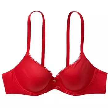 Бюстгальтер Victoria's Secret Body By Victoria Lace Lightly Lined Demi, красный