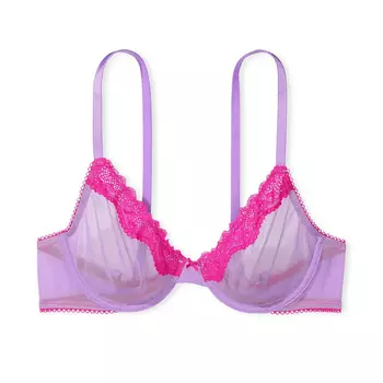 Бюстгальтер Victoria's Secret Fun & Flirty Unlined Demi, сиреневый/фуксия
