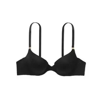 Бюстгальтер Victoria's Secret Icon Very Sexy Smooth Logo Lace Push-Up Demi, черный