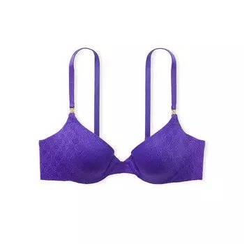 Бюстгальтер Victoria's Secret Icon Very Sexy Smooth Logo Lace Push-Up Demi, фиолетовый