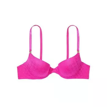 Бюстгальтер Victoria's Secret Icon Very Sexy Smooth Logo Lace Push-Up Demi, фуксия