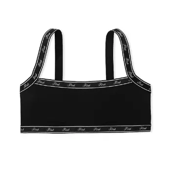 Бюстгальтер Victoria's Secret Pink Micro Logo Straight-neck, черный