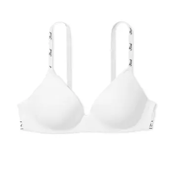 Бюстгальтер Victoria's Secret Pink Wear Everywhere Wireless Push-up, белый